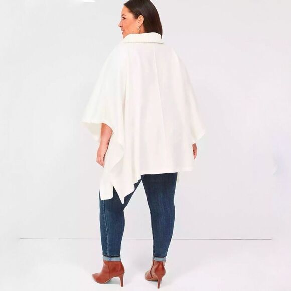 Lane Bryant Relaxed Sweater-Collar Poncho - Picture 3 of 6
